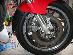 バイクの倒立フロントフォークのオイル ...